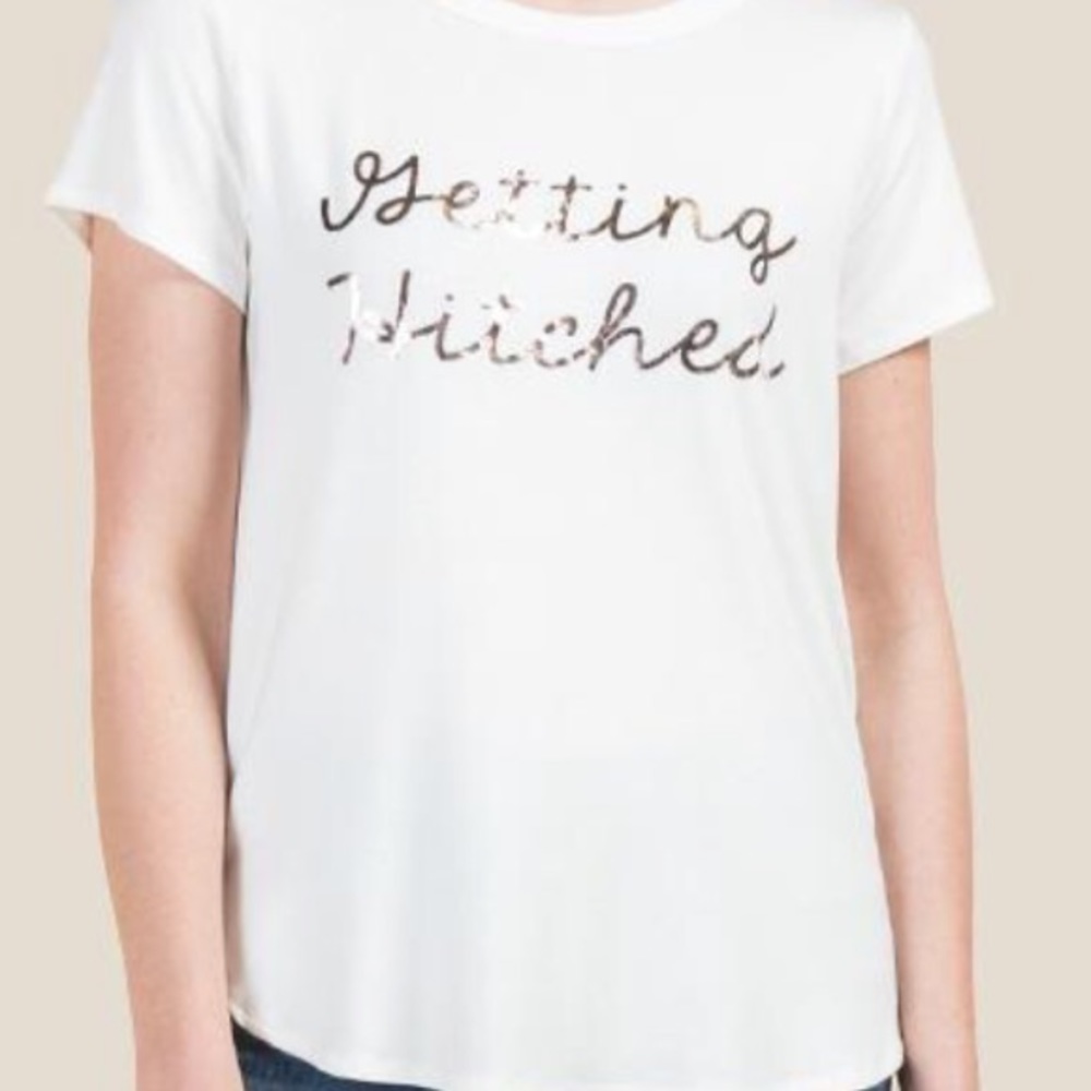Getting Hitched rose gold tee.